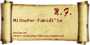 Milhofer Fabióla névjegykártya